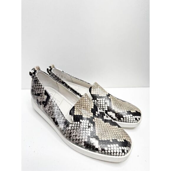 Franco Sarto Loafer Womens Size 5 Snakeskin Print Slip On Square‎ Toe Shoes - Picture 1 of 11